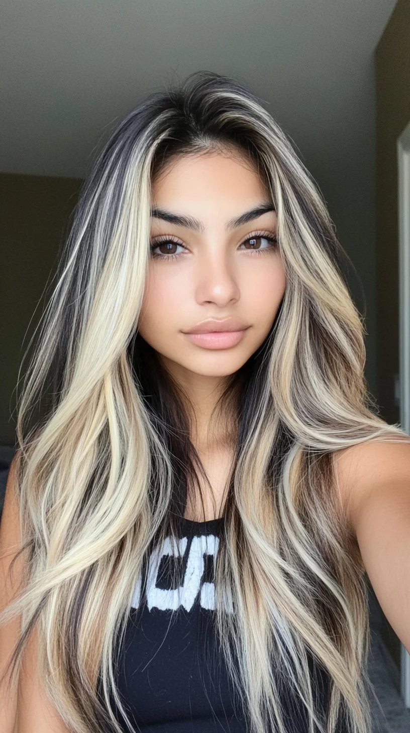 Effortlessly Chic: Stunning Long Waves with Bold Highlights