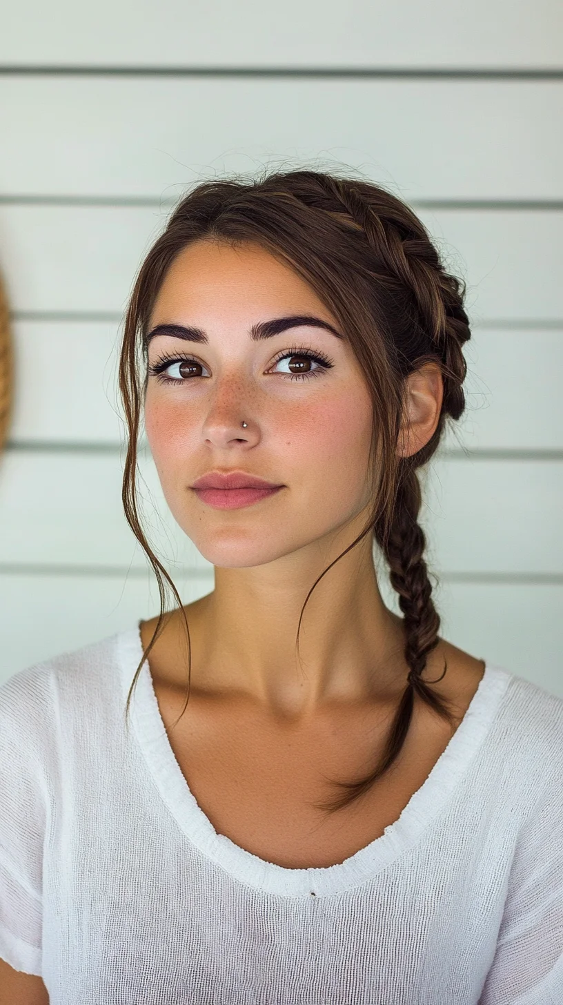 Effortlessly Chic: The Braided Crown with Loose Tendrils