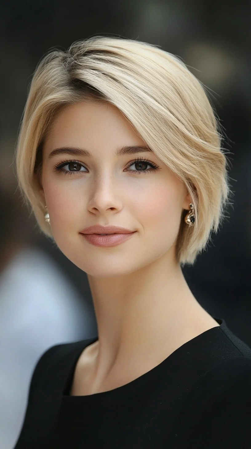 Effortlessly Chic: The Elegant Blunt Bob with Textured Layers