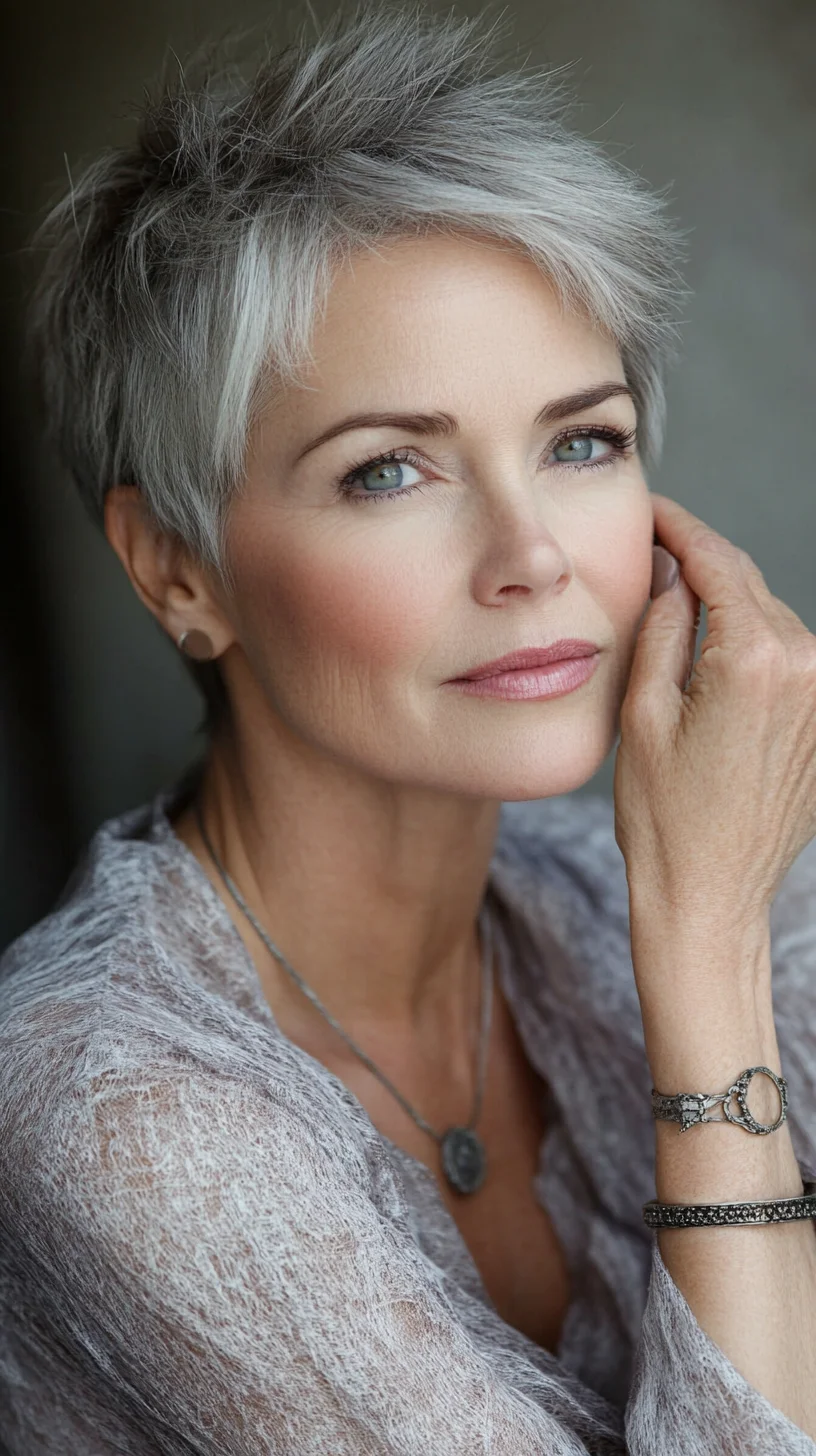 Effortlessly Chic: The Flawless Short Silver Pixie Cut for a Modern Look