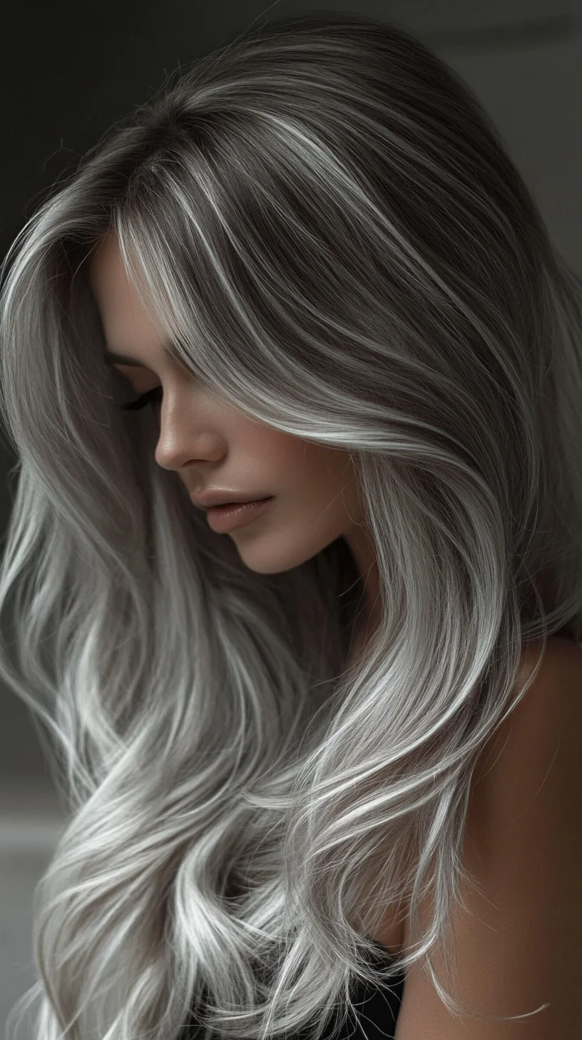 Effortlessly Chic: The Gray Ombre Waves That Define Modern Elegance