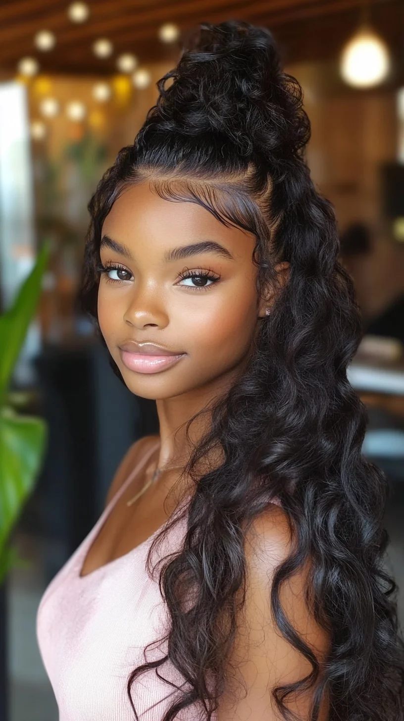 Effortlessly Chic: The Half-Up, Half-Down Curly Look for Glamorous Vibes