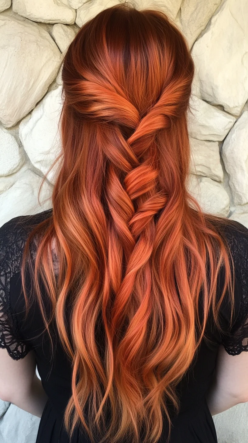 Effortlessly Chic: The Half-Up Twisted Braid with Vibrant Waves