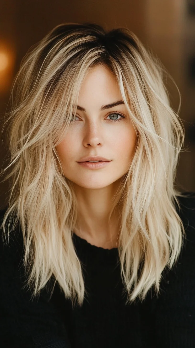 Effortlessly Chic: The Lived-In Medium-Length Waves with Face-Framing Layers