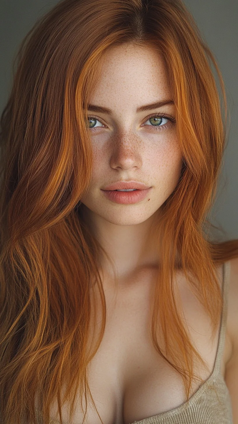 Effortlessly Chic: The Luscious Long Waves with Vibrant Copper Hues