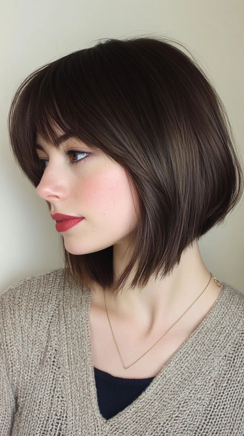 Effortlessly Chic: The Modern Bob with Bangs for a Flattering Look