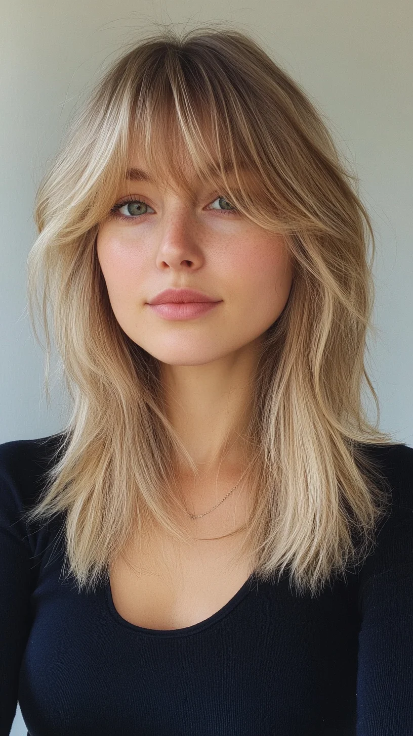 Effortlessly Chic: The Modern Shag with Soft Bangs for a Fresh Look