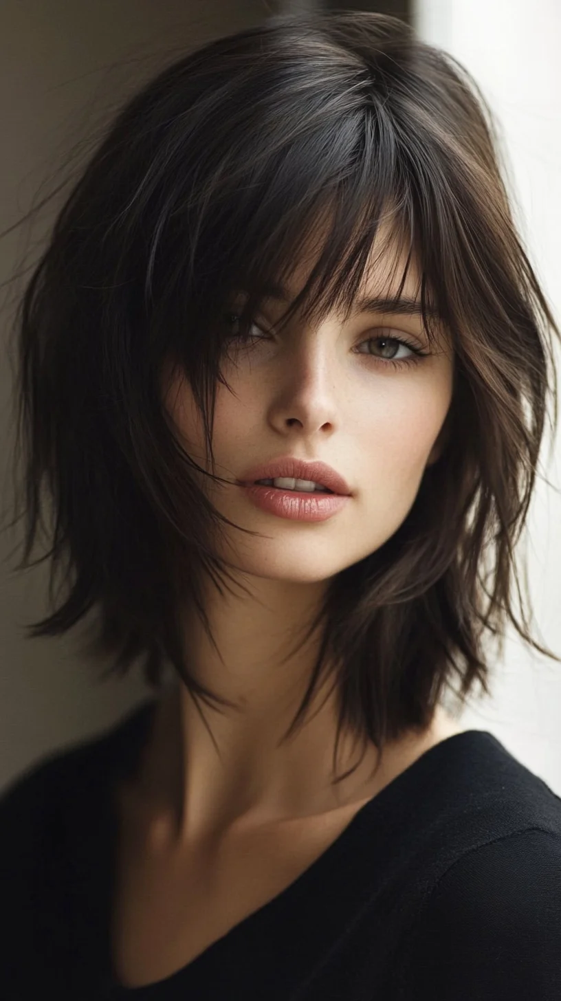 Effortlessly Chic: The Modern Shag with Soft Layers and Fringe