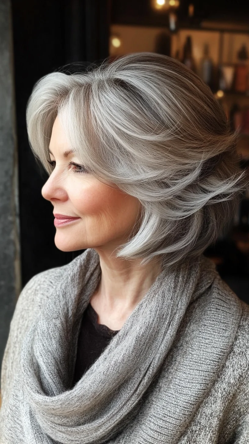 Effortlessly Chic: The Modern Silver Bob with Volume and Movement