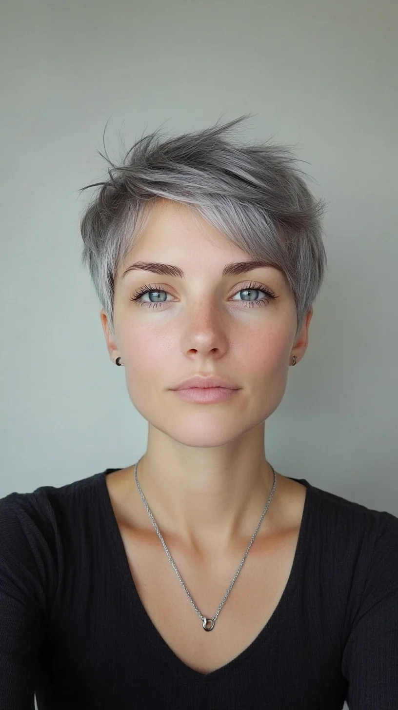 Effortlessly Chic: The Modern Silver Pixie Cut for a Bold Look