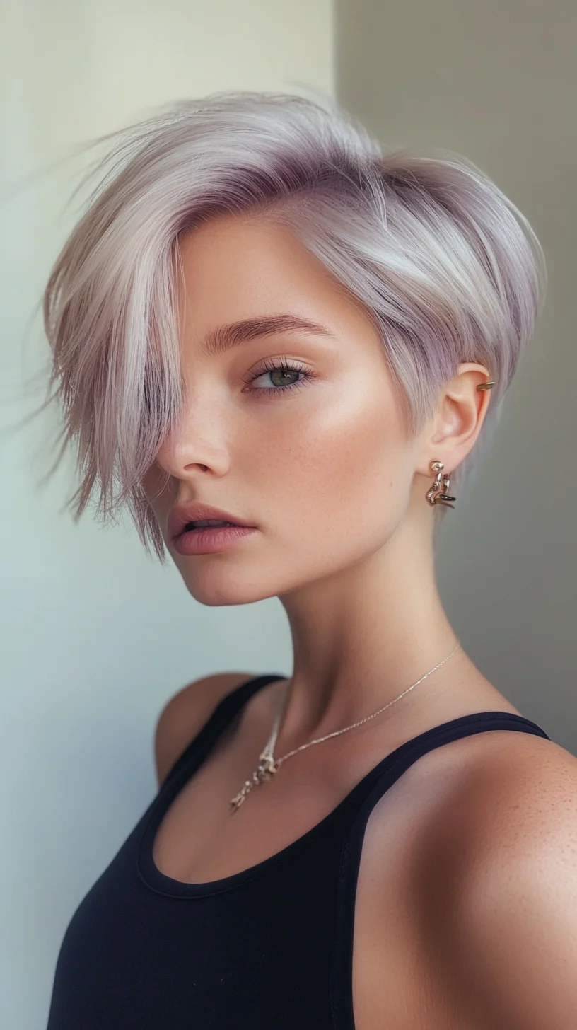 Effortlessly Chic: The Modern Textured Bob with Subtle Lavender Hues