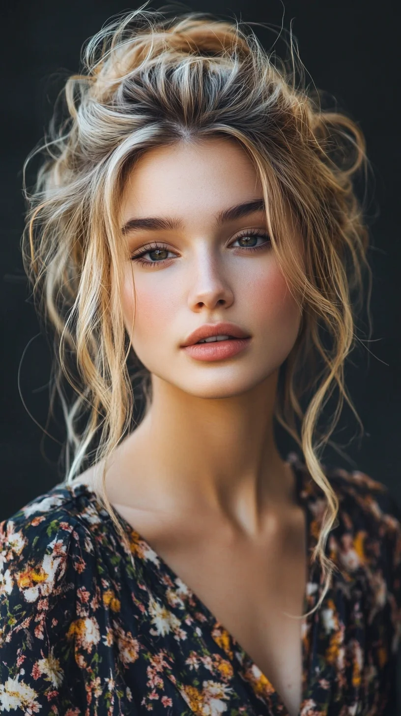 Effortlessly Chic: The Romantic Messy Bun with Soft Tendrils