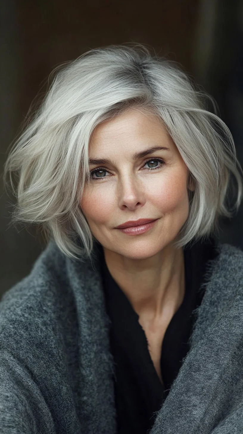 Effortlessly Chic: The Textured Ash Blunt Bob for Modern Elegance