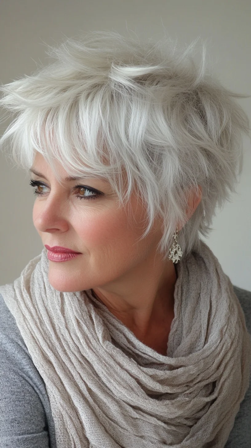 Effortlessly Chic: The Textured Silver Pixie for Modern Elegance