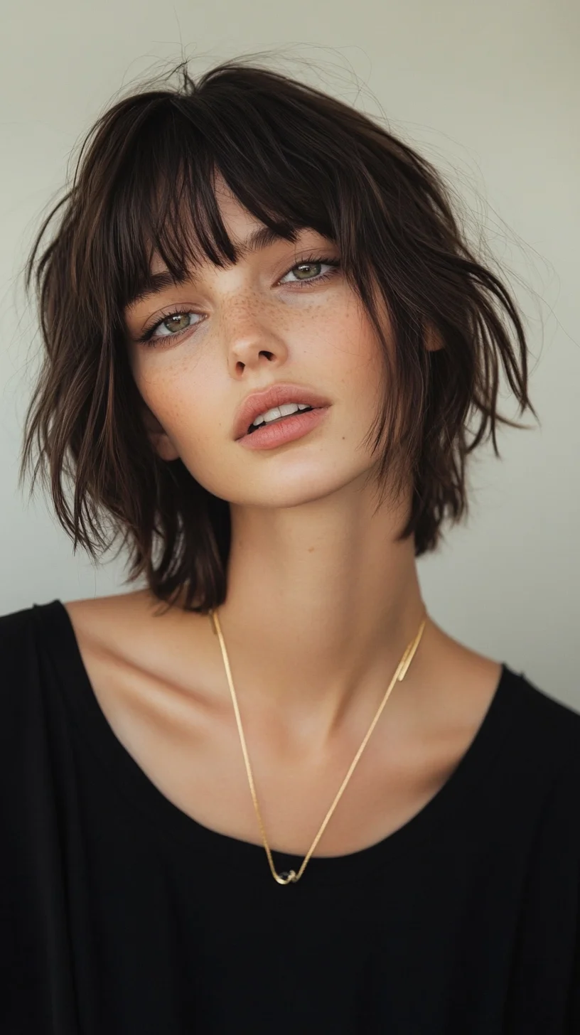 Effortlessly Chic: The Tousled Bob with Flirty Fringe
