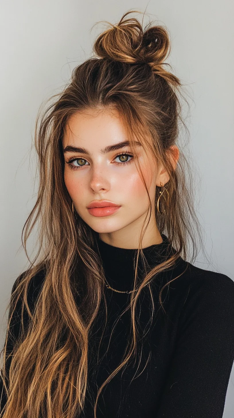 Effortlessly Chic: The Trendy Half-Up Top Knot for Radiant Everyday Style