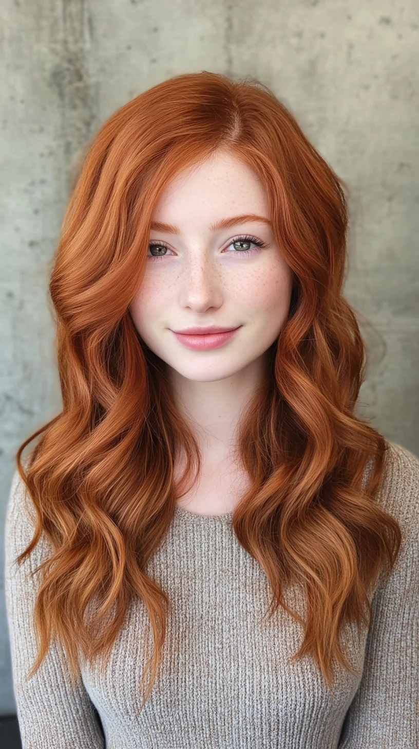 Effortlessly Chic: Unleashing the Beauty of Luscious, Wavy Copper Locks