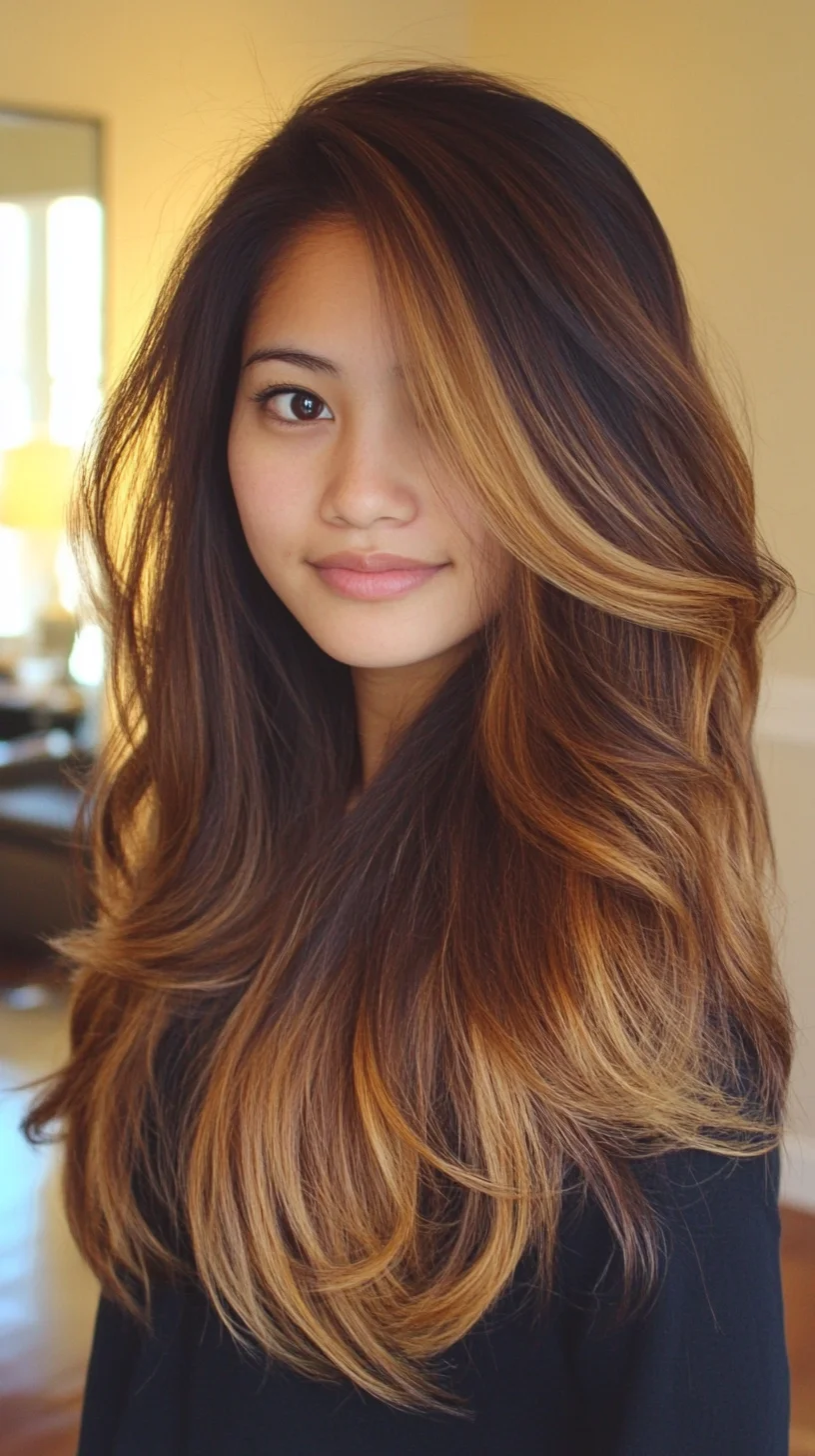Effortlessly Chic: Voluminous Layers with Stunning Ombre Highlights