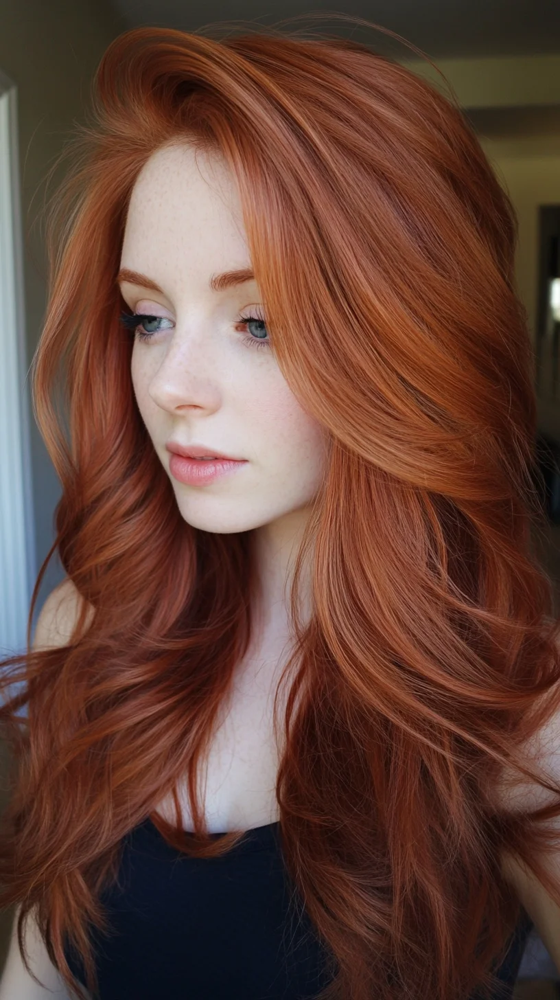 Effortlessly Chic Voluminous Waves for Radiant Redheads