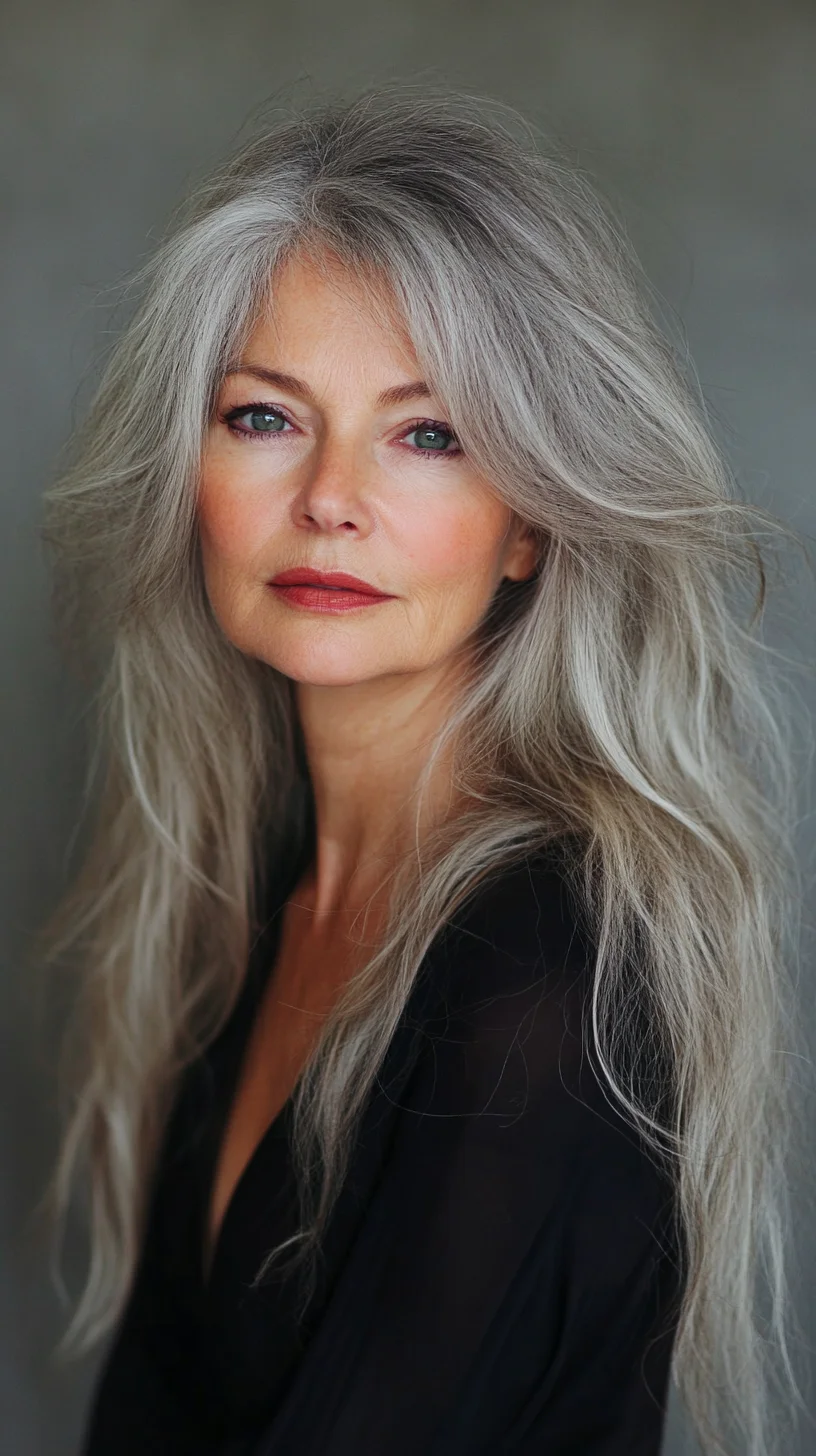 Effortlessly Elegant: Embrace Natural Waves with this Timeless Grey Hairstyle