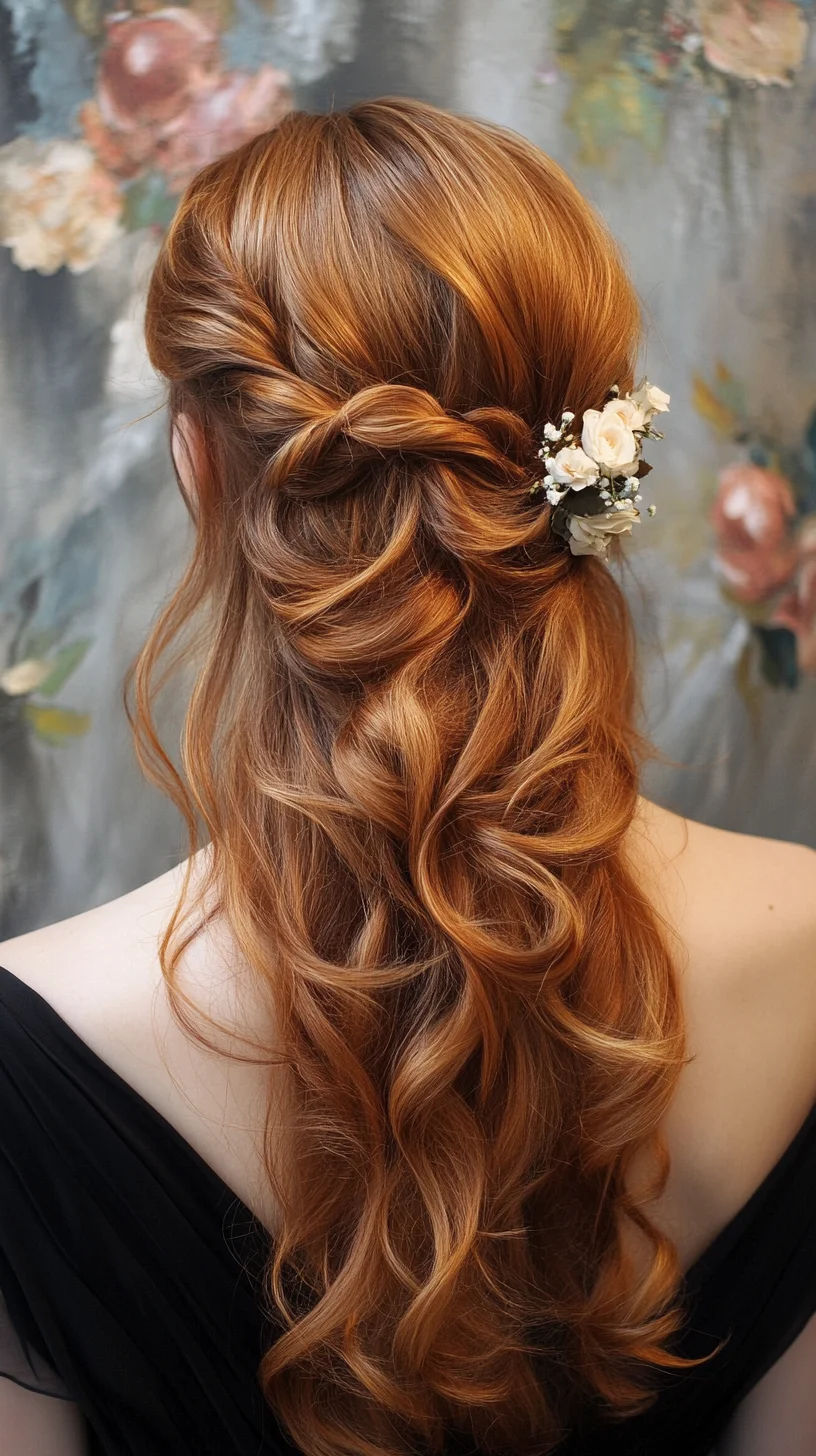 Effortlessly Elegant Half-Up Hairstyle with Romantic Curls