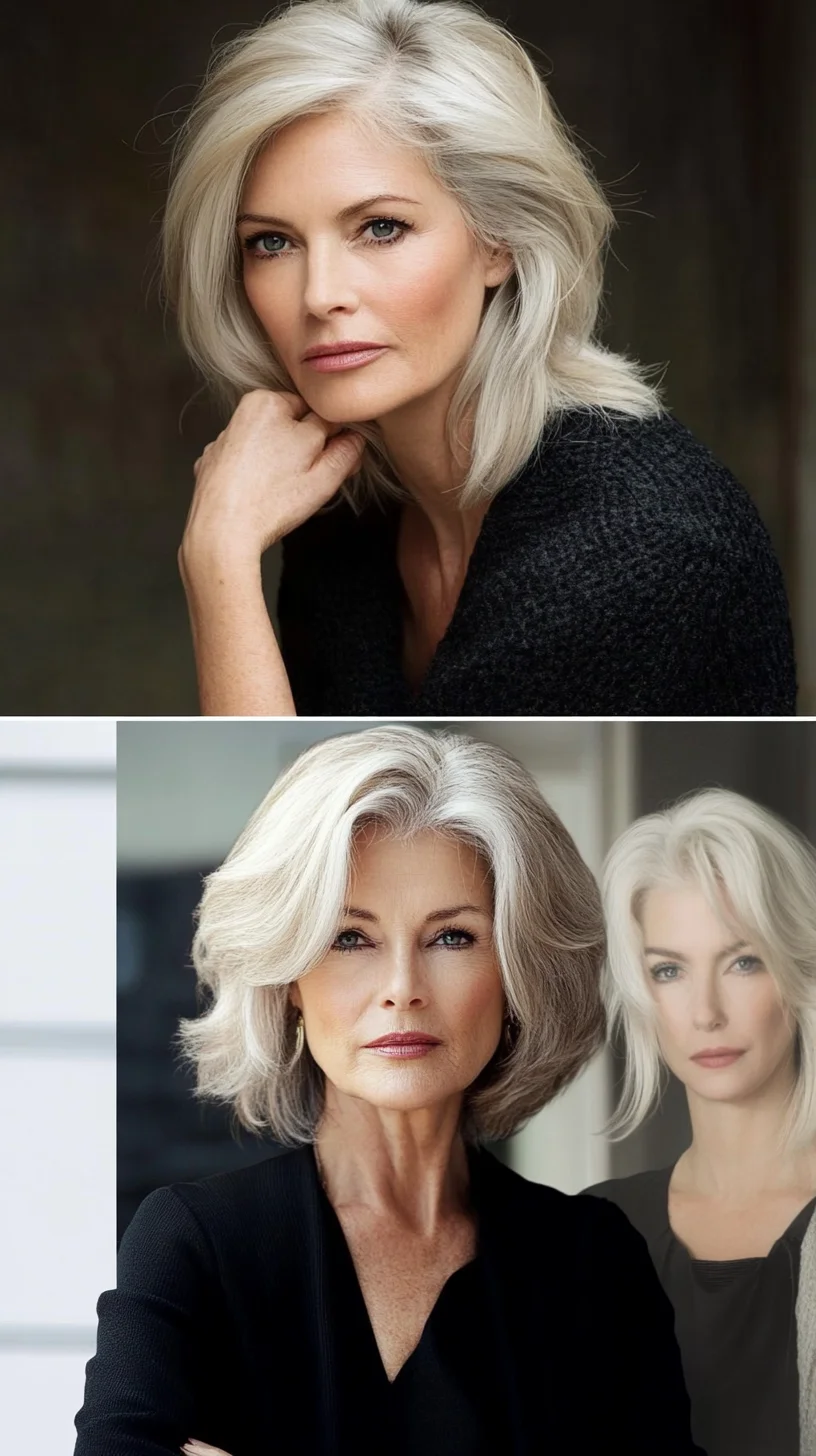 Effortlessly Elegant: The Stunning Silver Layered Bob for Timeless Beauty