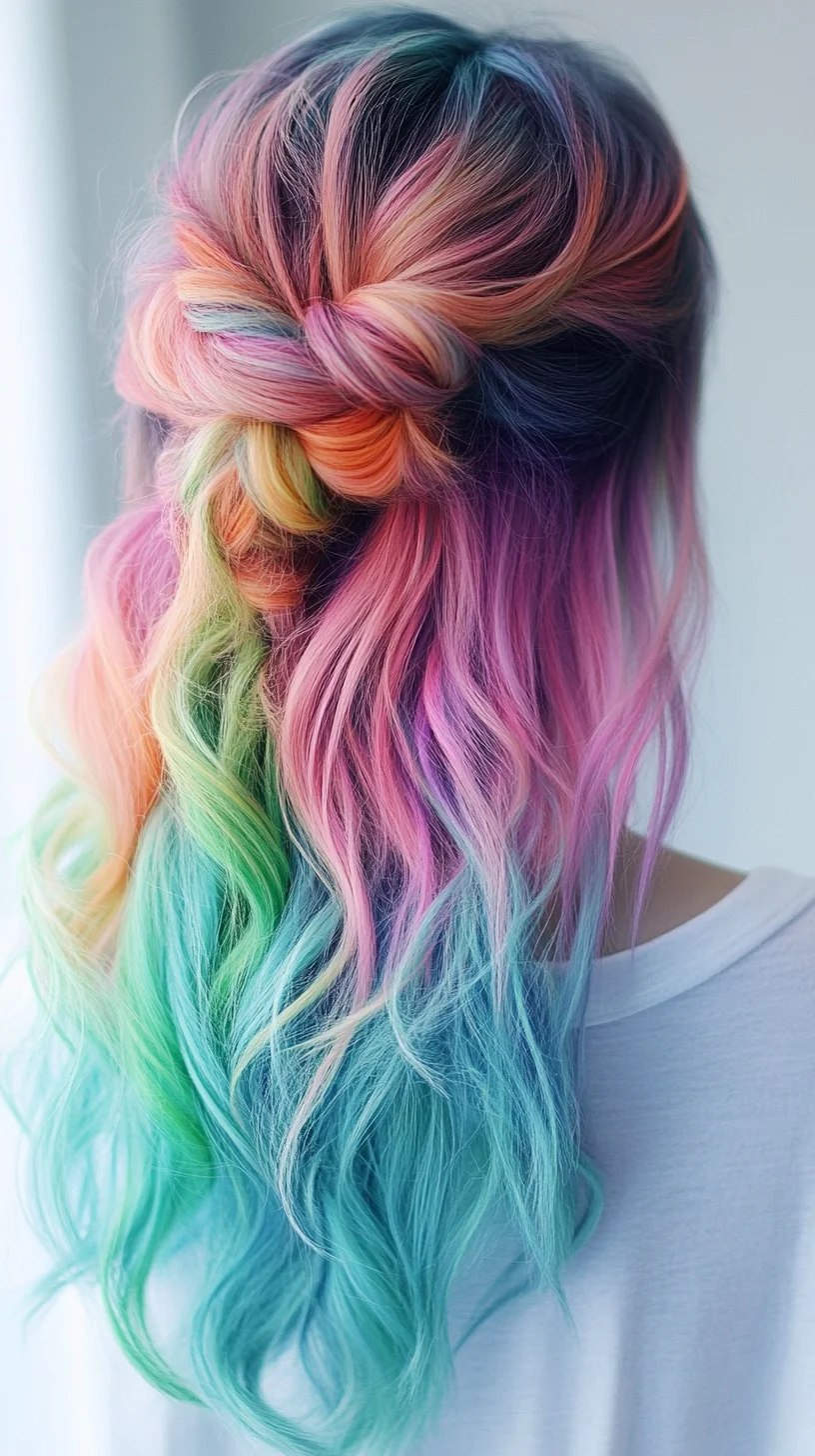 Effortlessly Enchanting: Dive into the Dreamy Rainbow Twist Hairstyle