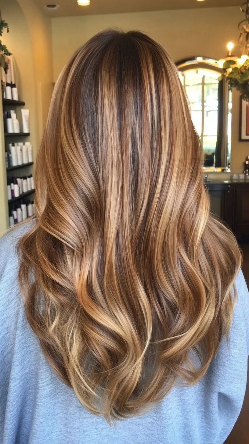 Effortlessly Glam: Stunning Layered Waves with Sun-Kissed Highlights