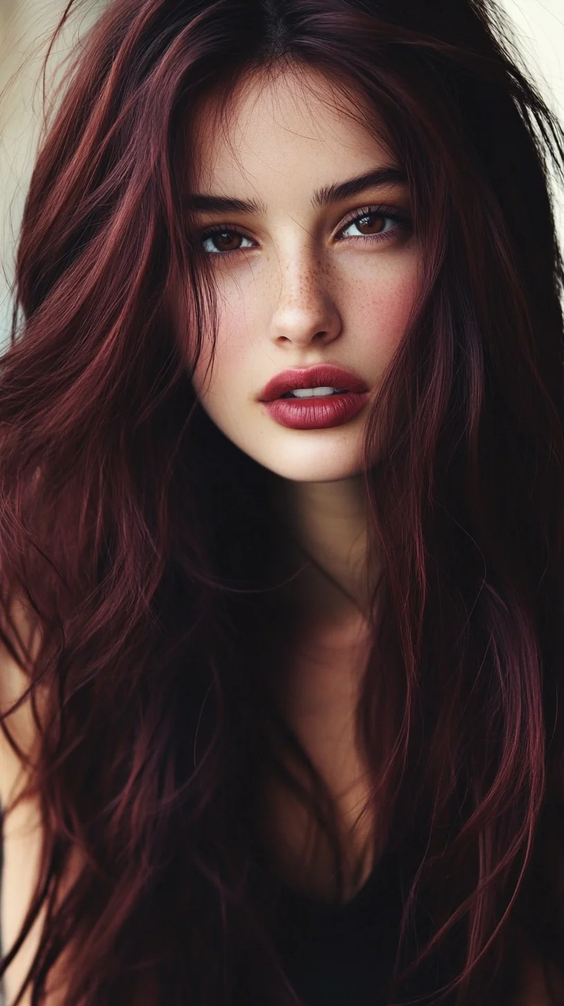 Effortlessly Glamorous: Embrace Wavy Mahogany Hair for a Striking Look