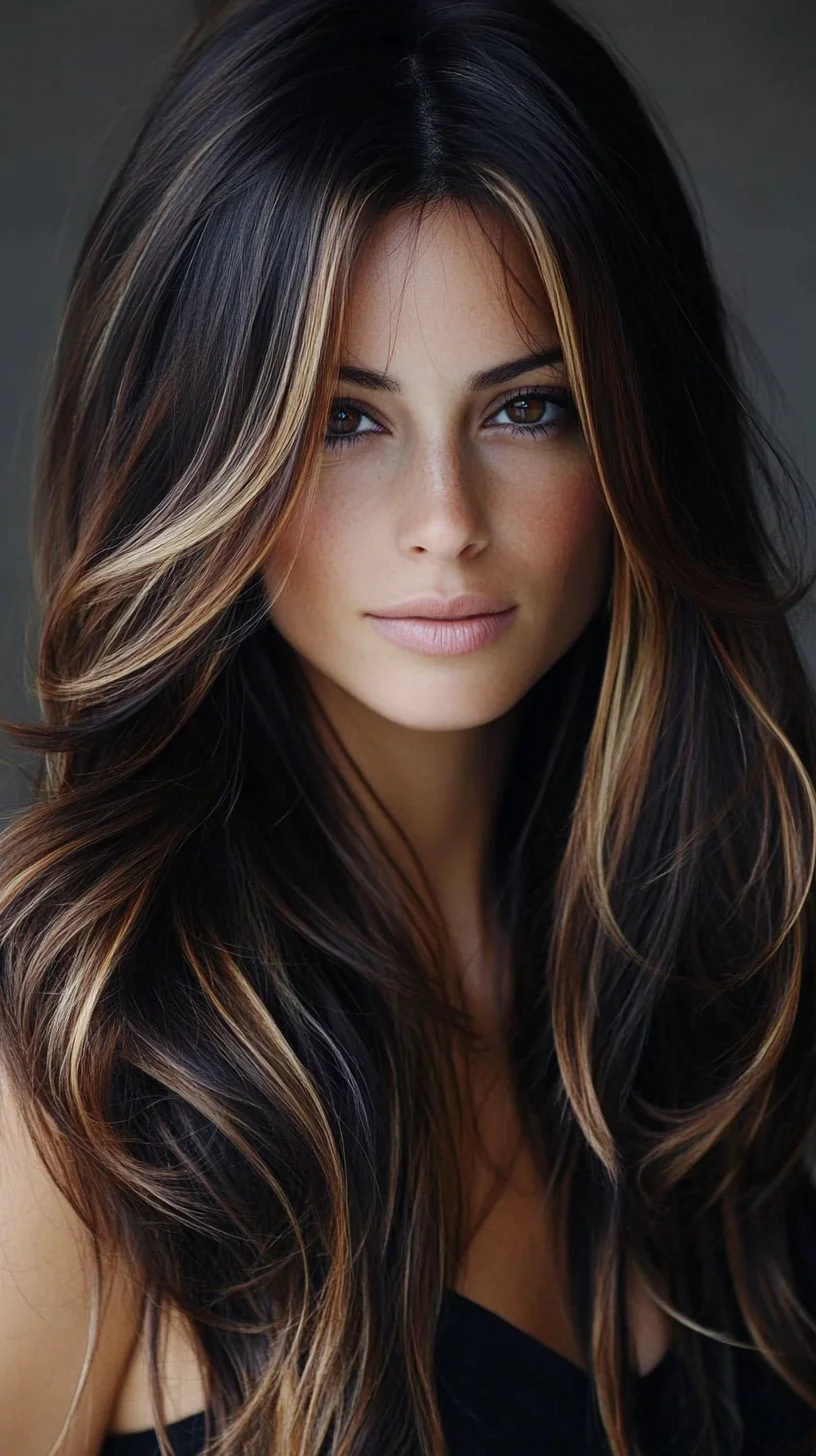 Effortlessly Glamorous: Long Layers with Sun-Kissed Highlights