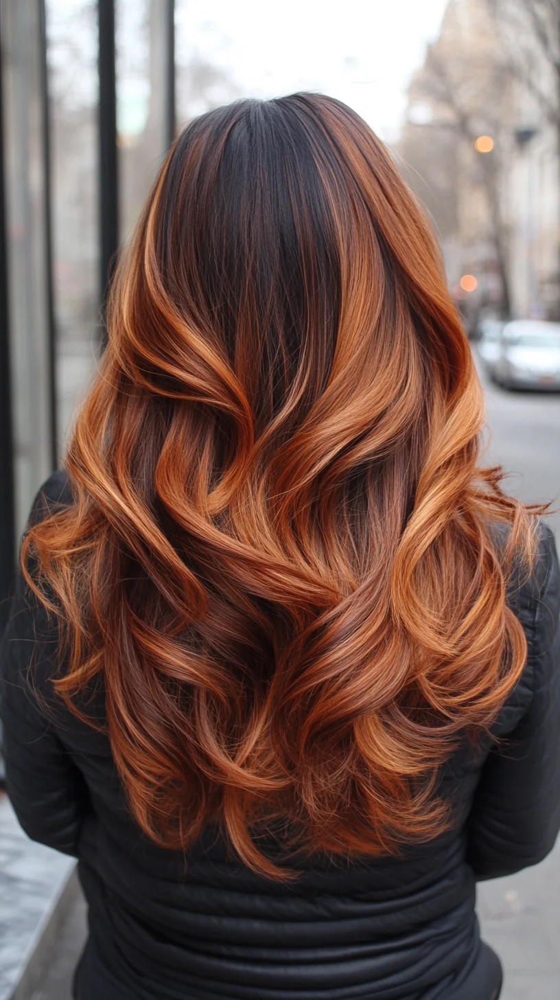 Effortlessly Glamorous: Luxe Caramel Ombre Waves for Stunning Volume