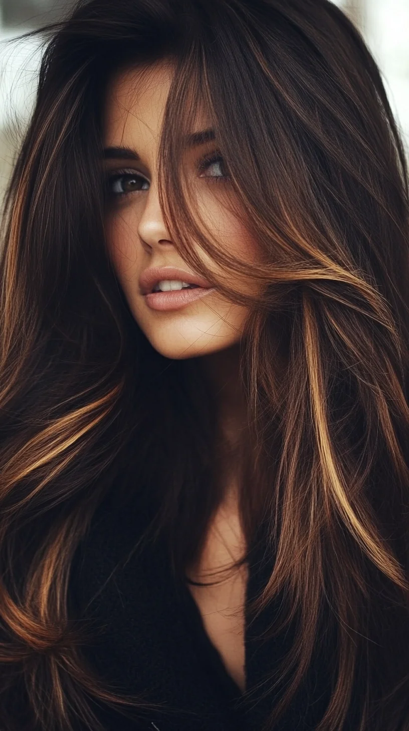 Effortlessly Glamorous: The Luscious Layered Hair with Sun-Kissed Highlights