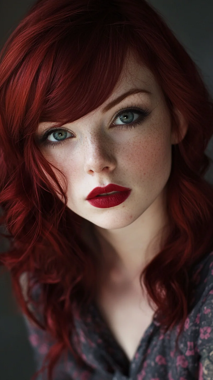 Effortlessly Glamorous: The Romantic Red Waves That Turn Heads