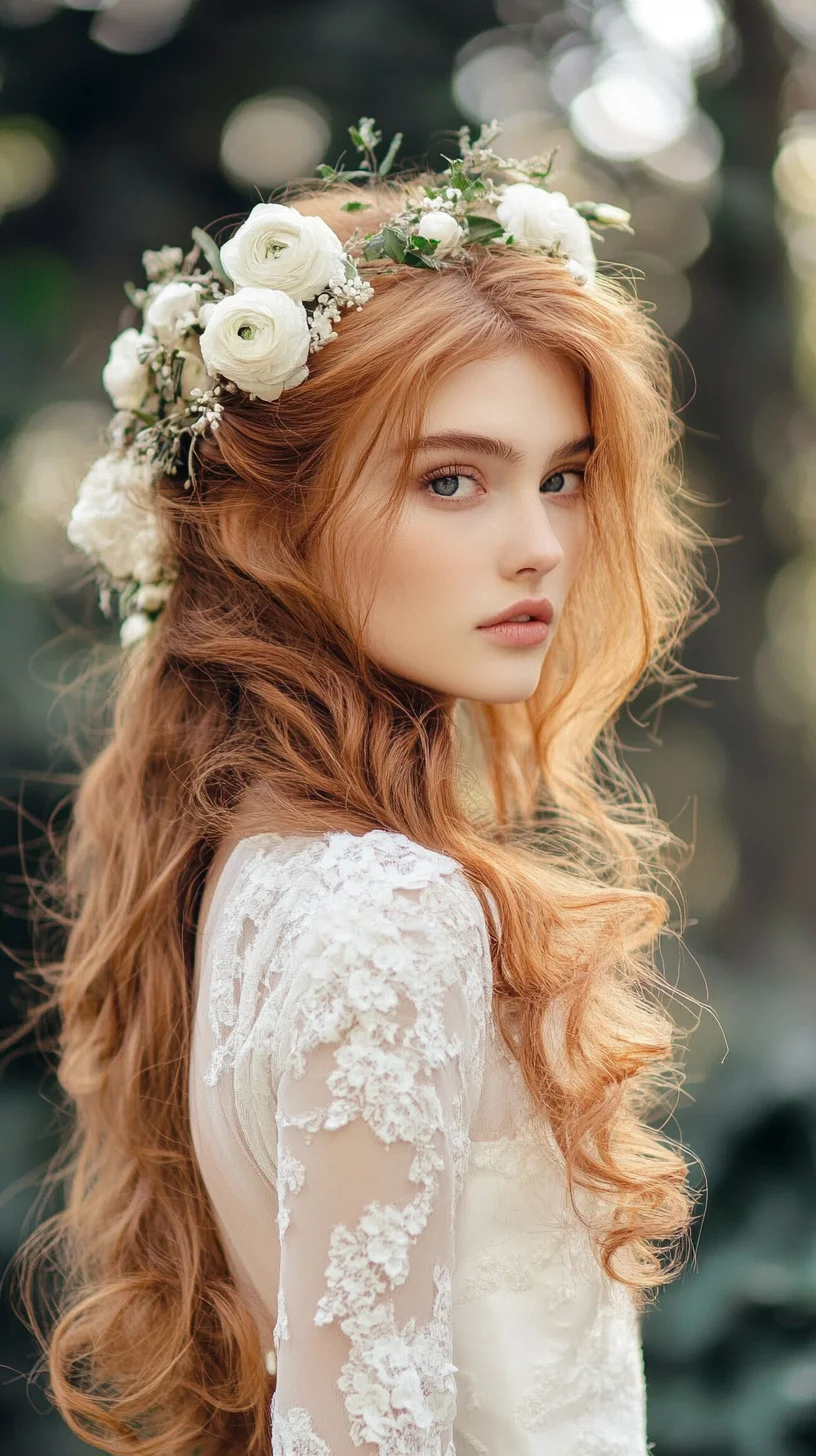 Effortlessly Romantic: Enchanting Waves with Floral Accents for Your Special Day