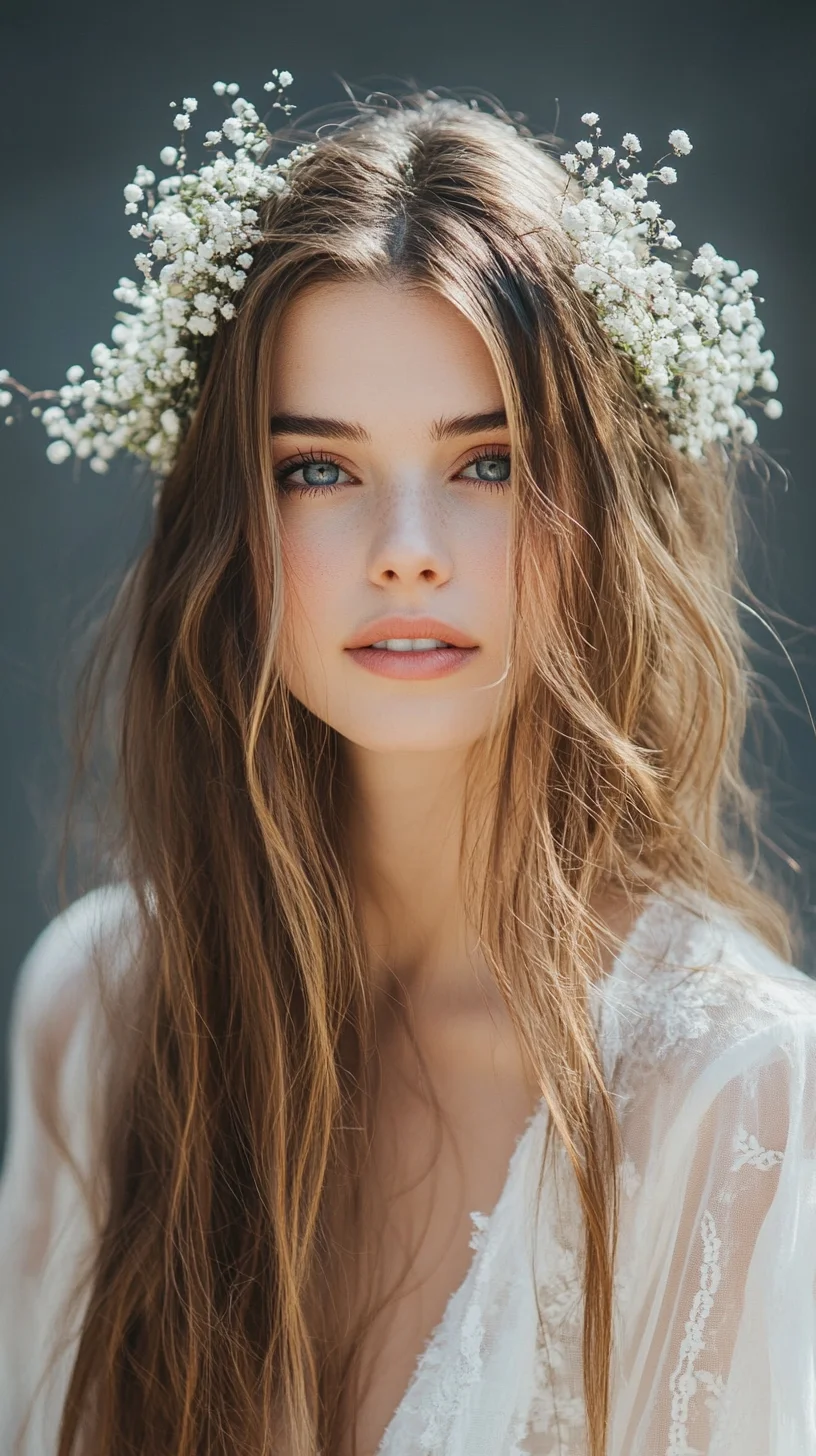 Effortlessly Romantic: The Boho Chic Hairstyle with Floral Accents