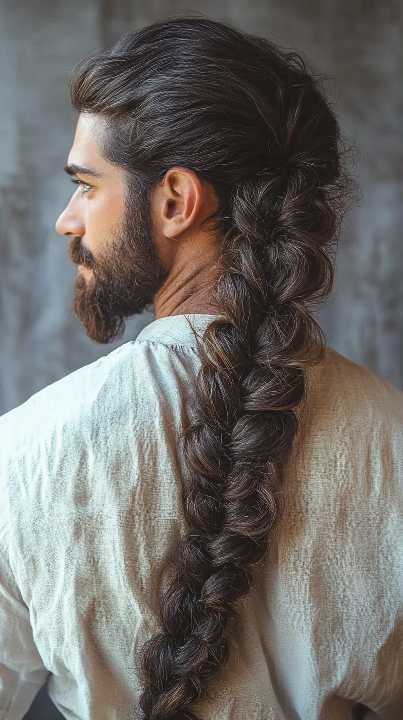 Effortlessly Stylish: The Bold Beard and Braided Hair Combination
