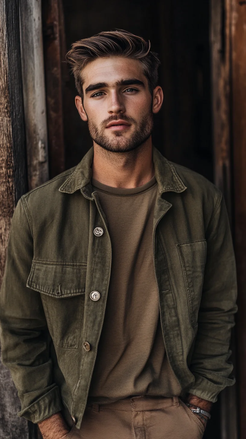 Effortlessly Stylish: The Versatile Olive Utility Jacket Look