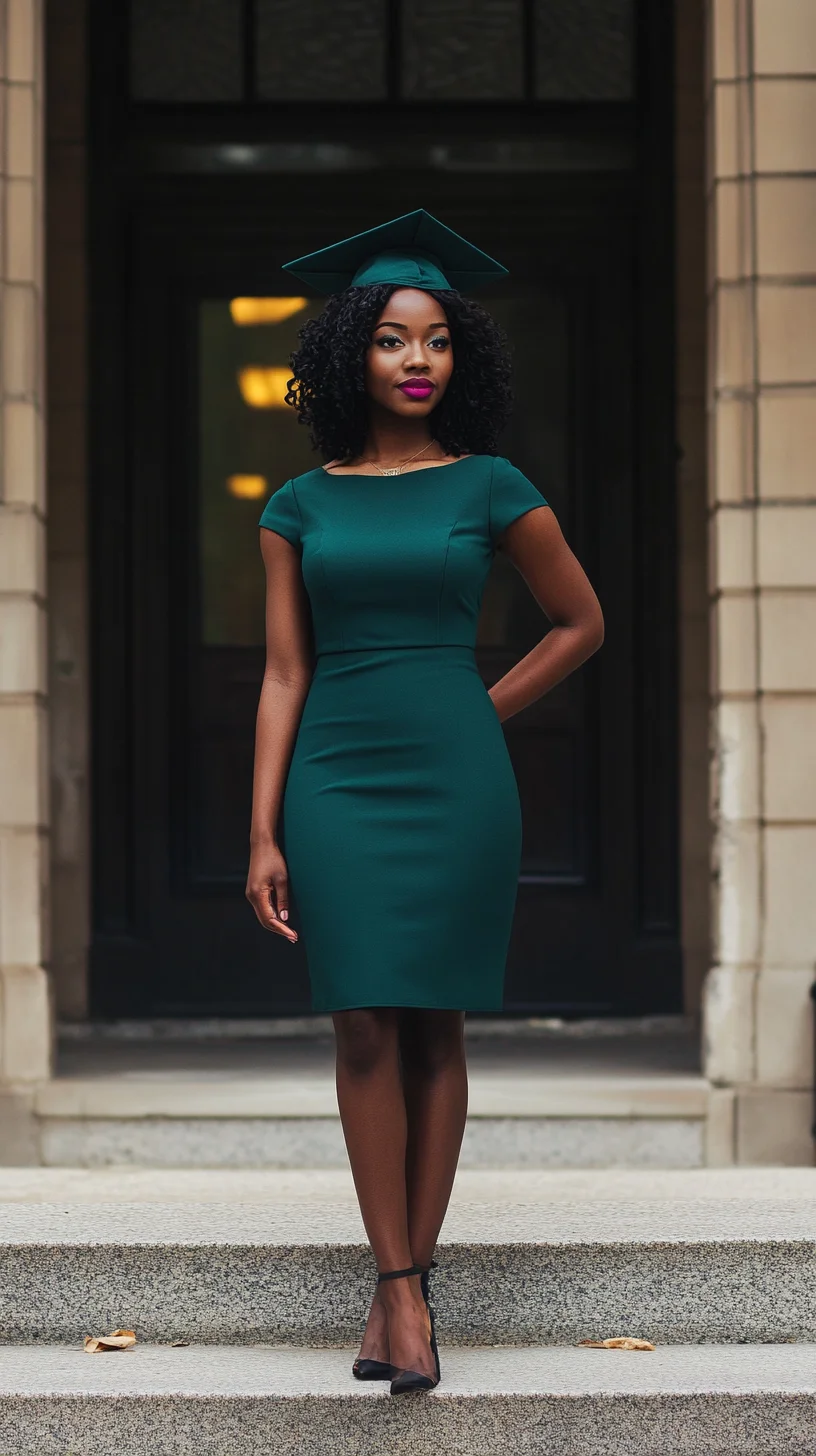 Elegance Meets Achievement: The Perfect Graduation Look in Rich Emerald Green