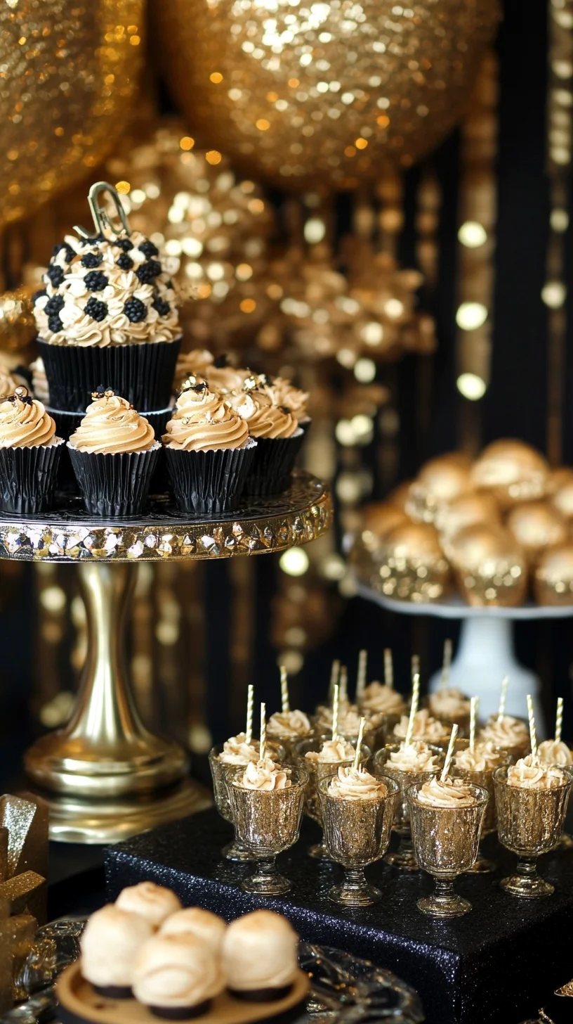 Elegant Glamour: Celebrate with Opulent Desserts and Chic Decor