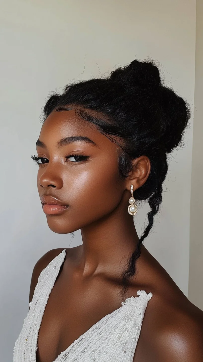 Elegant High Bun with Soft Face-Framing Tendrils: A Signature Chic Look