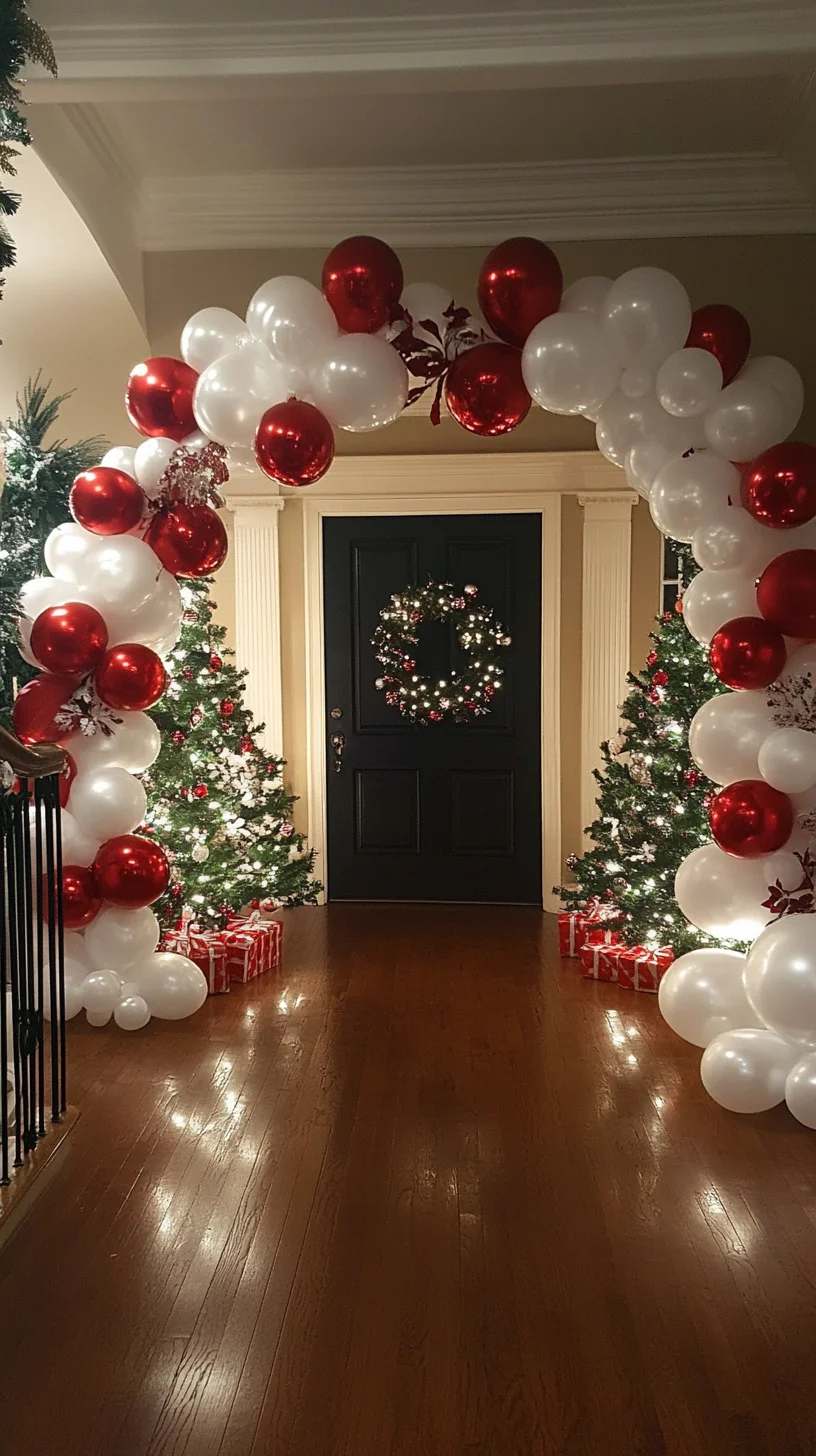 Elegant Holiday Extravaganza: Creating a Festive Entryway with Bubbles and Glitz