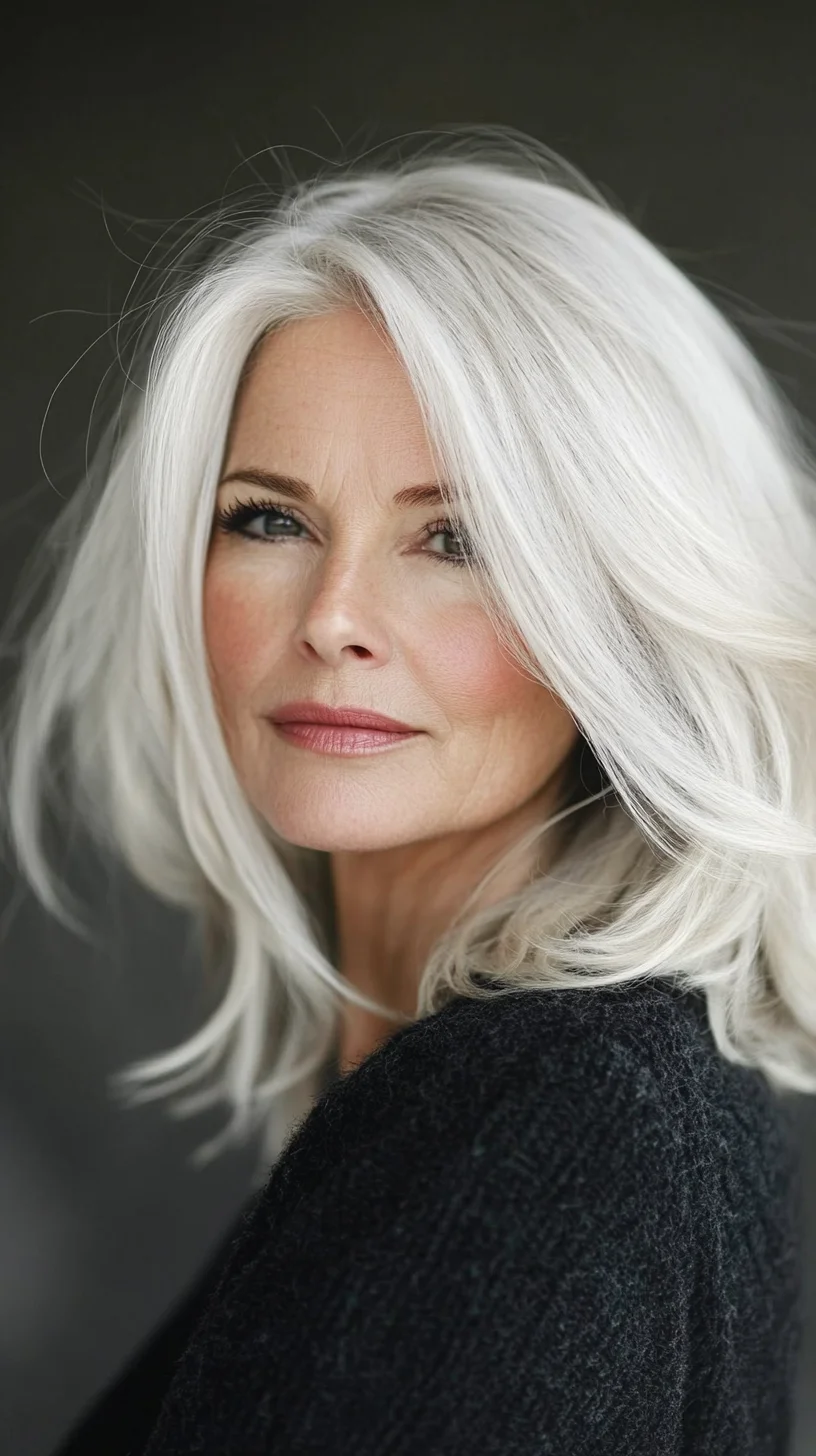 Elegant Layers and Silver Shimmer: The Timeless Chic Hairstyle
