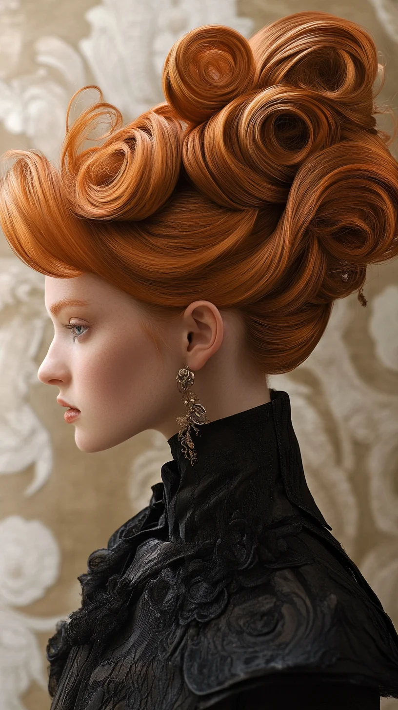 Elegant Vintage Updo: Timeless Swirls and Glossy Intricacy for Every Occasion