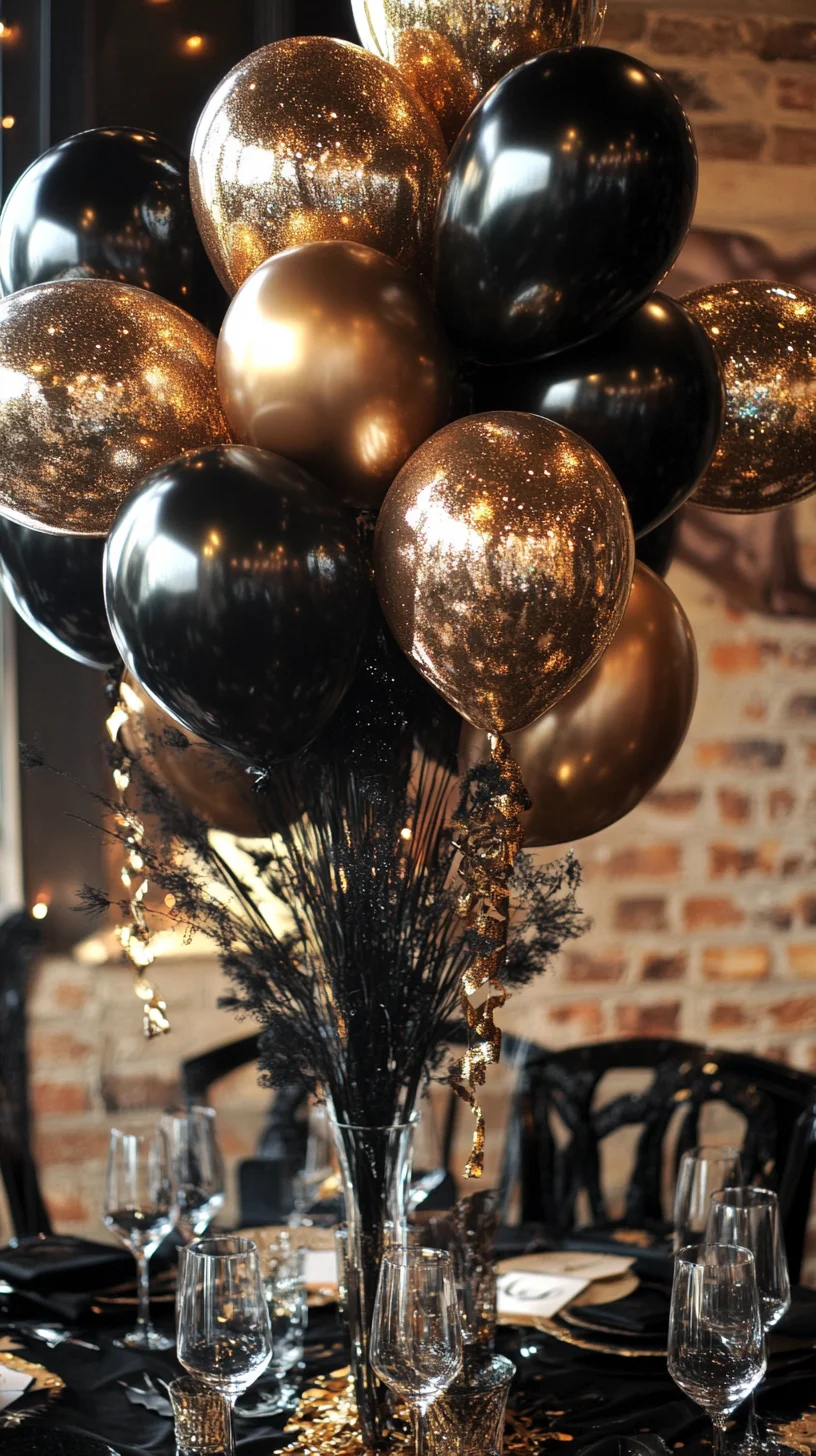 Elevate Your Celebration with Stunning Black and Gold Glam Decor