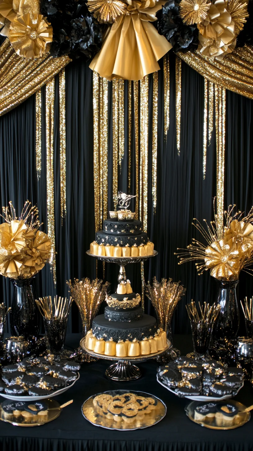 Elevate Your Celebrations with Glamorous Black and Gold Décor