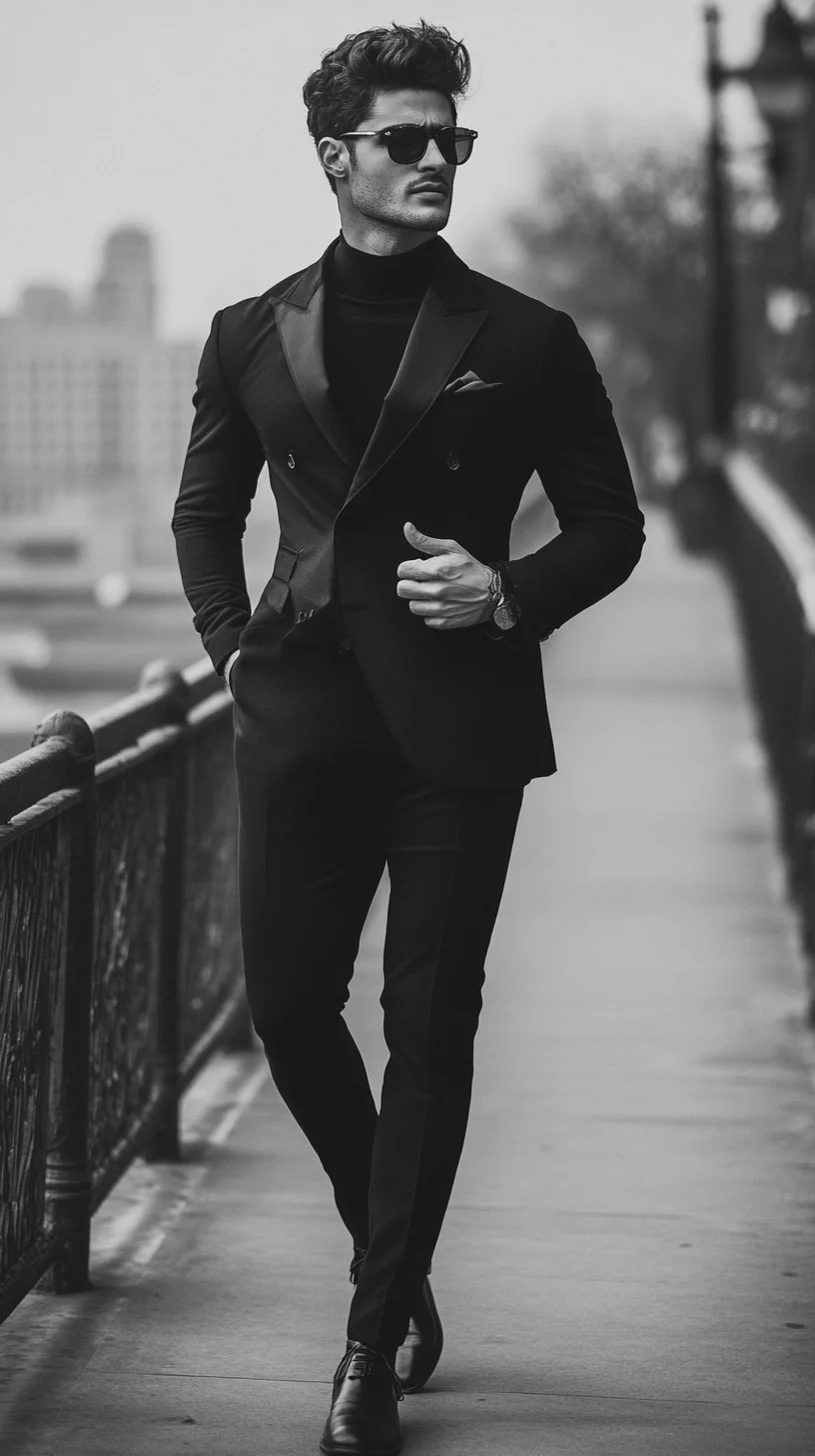 Elevate Your Elegance: The Modern Monochrome Suit and Turtleneck Combo
