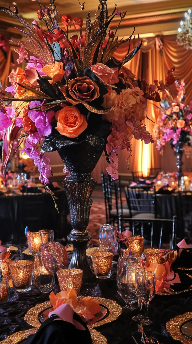 Elevate Your Event with Glamorous Floral Centerpieces and Rich Textures