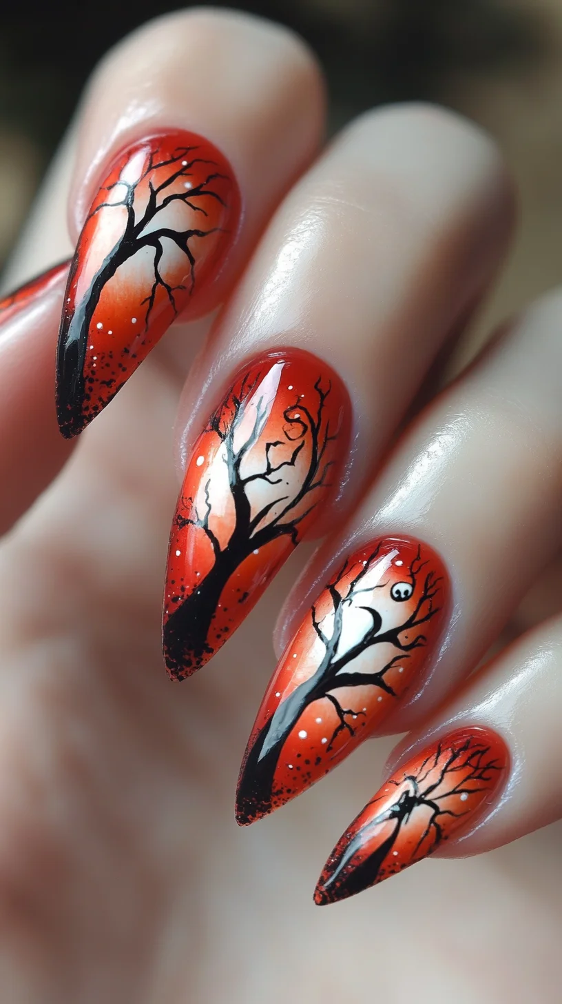 Elevate Your Fall Look with Spooky Silhouette Nail Art