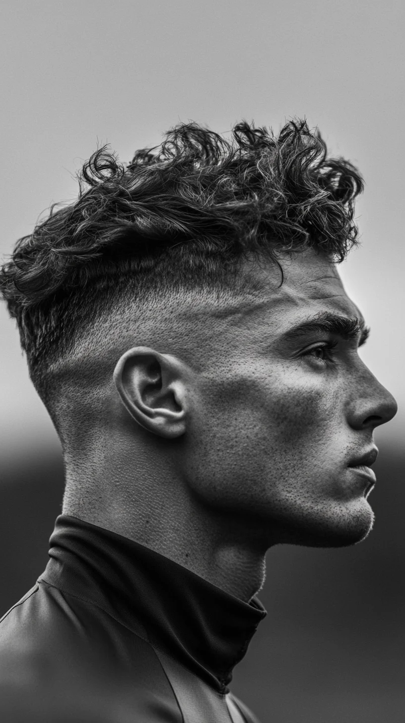 Elevate Your Look: The Bold Curly Top with Tapered Sides for a Modern Edge