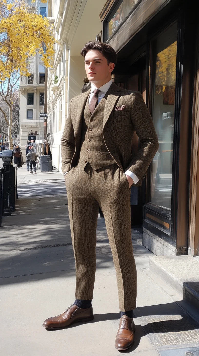 Elevate Your Look: The Timeless Charm of a Tailored Brown Three-Piece Suit